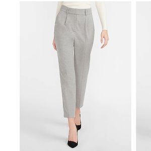 High waisted tapered flannel ankle pant